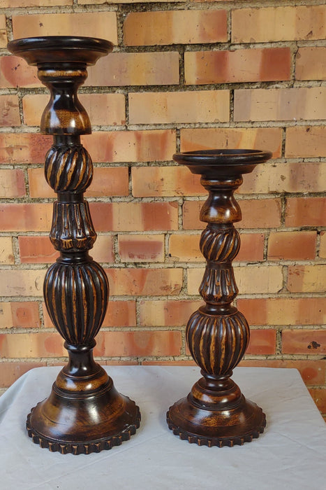 PAIR OF RESIN CANDLE STANDS-NOT OLD