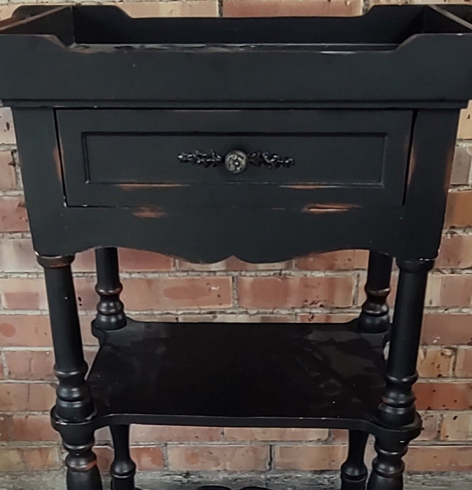 BLACK STAND WITH DRAWER-NOT OLD