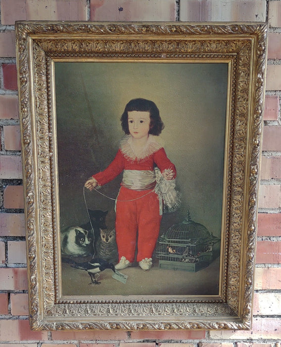 FRAMED PRINT OF SPANISH PRINCE IN RED CLOTHES BY FRANSISCO DE GOYA Y LUCIENTES