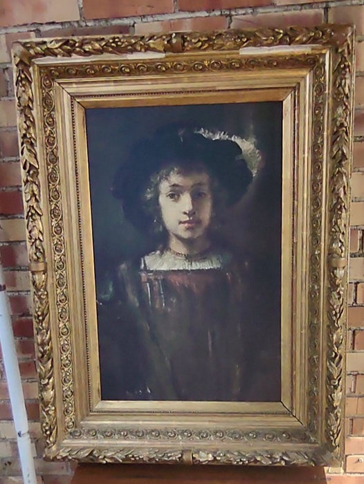 ORNATE GILT FRAME WITH PRINT OF A BOY