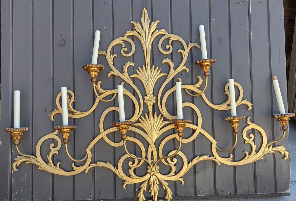 LARGE GILT METAL WALL SCONCE