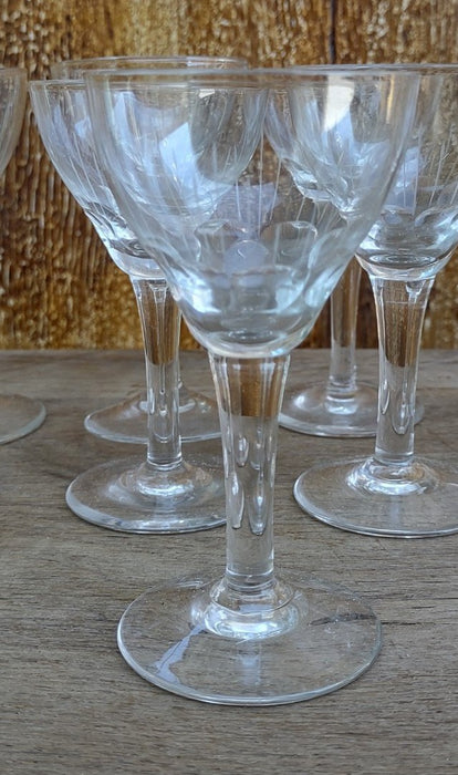 SET OF 8 STEMED CRYSTAL SHERRY GLASSES