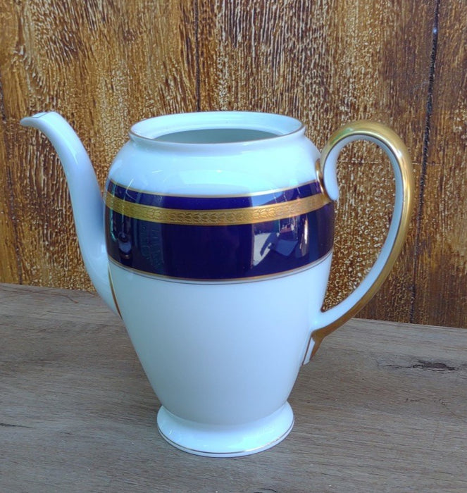 AS IS ROSENTHAL BLUE AND GOLD COFFEE POT- NO LID -NICE VASE
