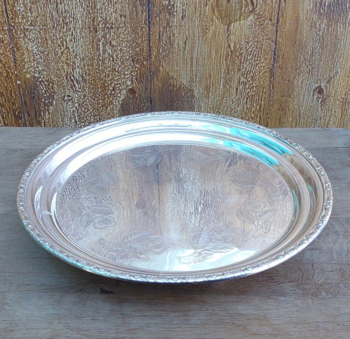 FOOTED SILVER PLATE TRAY