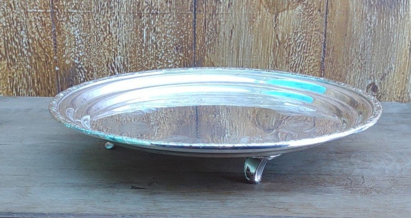 FOOTED SILVER PLATE TRAY