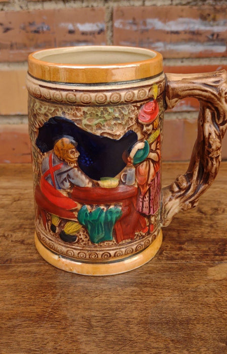 GREEN AND BROWN JAPANESE BEER STEIN