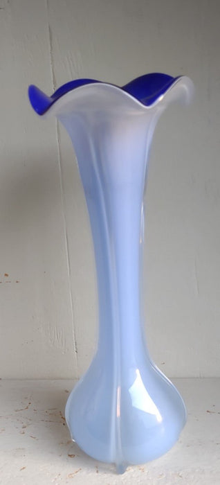 TALL LIGHT COLBALT ART GLASS VASE