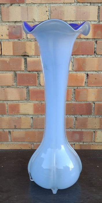 TALL LIGHT COLBALT ART GLASS VASE