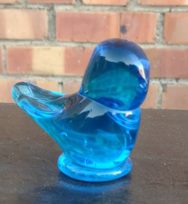 SMALL BLUE GLASS BIRD