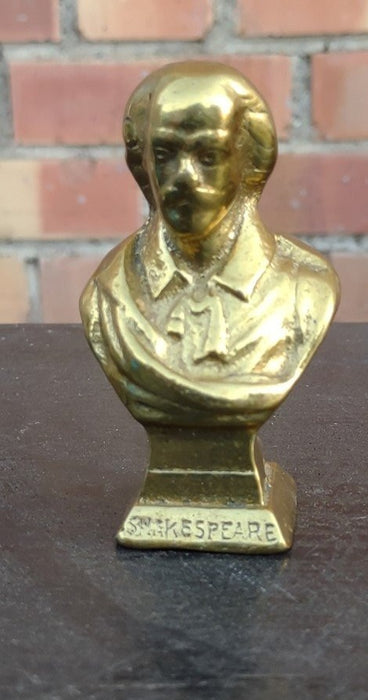 SMALL BRASS BUST OF SHAKESPERE