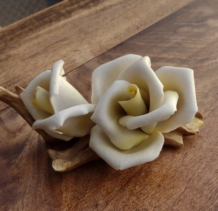 ITALIAN PORCELAIN WHITE ROSE