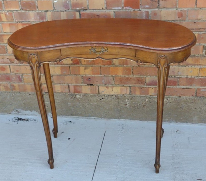 SMALL FRENCH STYLE CURVED WRITING DESK OR SIDE TABLE