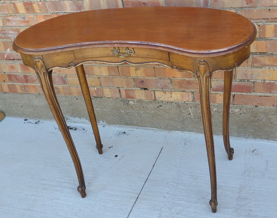 SMALL FRENCH STYLE CURVED WRITING DESK OR SIDE TABLE
