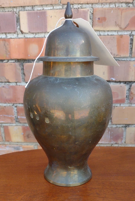 BRASS LARGE URN WITH LID