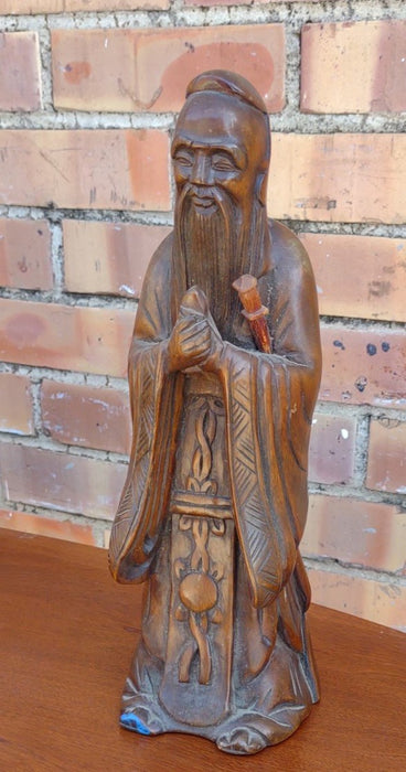 ASIAN ANCESTOR WOODEN STATUE