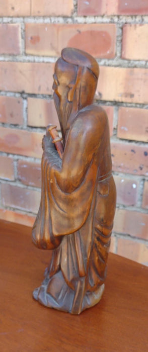 ASIAN ANCESTOR WOODEN STATUE