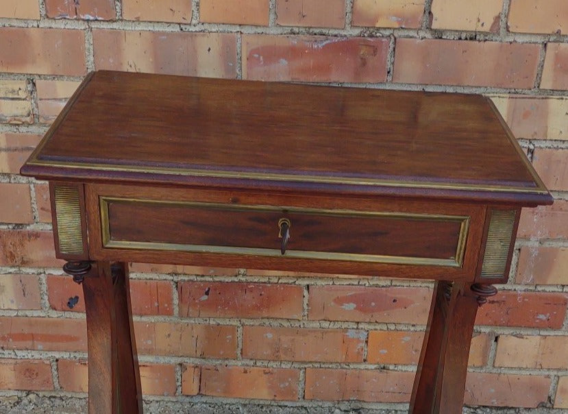 FRENCH EMPIRE MAHOGANY SEWING TABLE