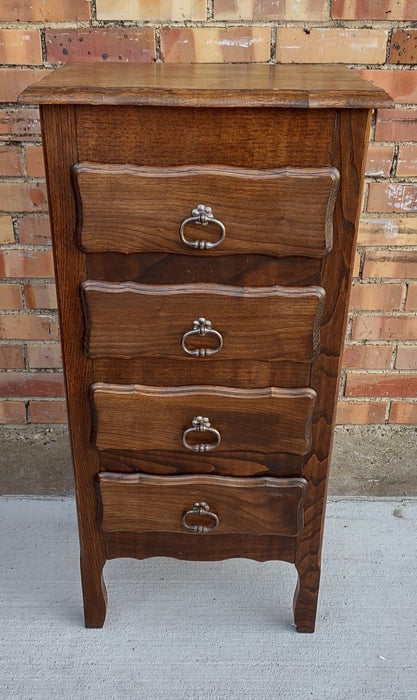 TALL FRENCH OAK 4 DRAWER SIDE CHEST