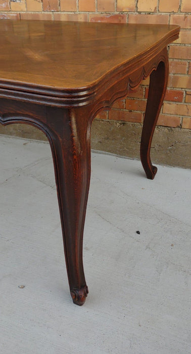 LOUIS XV OAK PARQUETRY DRAWLEAF TABLE