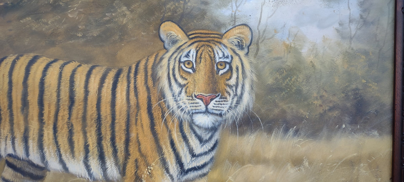 OIL PAINTING OF TIGER -SIGNED