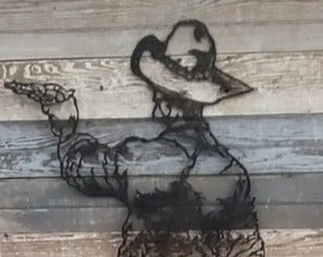 LASER CUT IRON COWBOY PROFILE