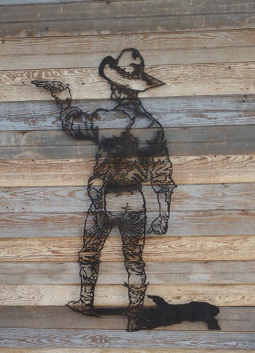 LASER CUT IRON COWBOY PROFILE