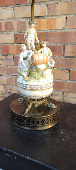 FIGURAL FRENCH SCENE PORCELAIN TABLE LAMP