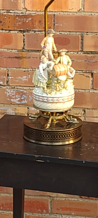 FIGURAL FRENCH SCENE PORCELAIN TABLE LAMP