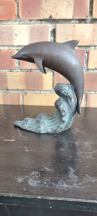 BRONZE DOLPHIN STATUE