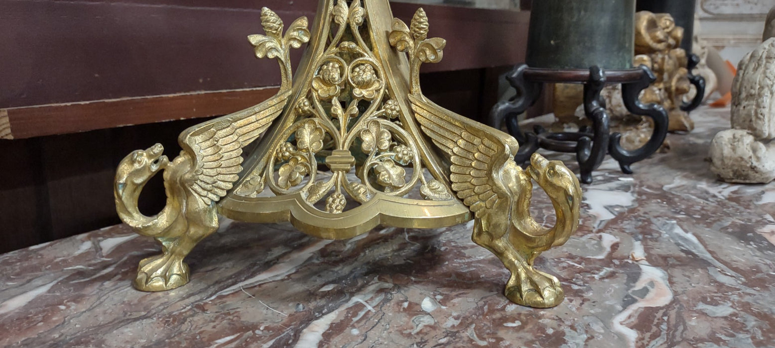 PAIR OF ORNATE BRASS  CANDLEABRAS