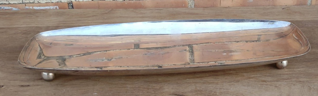 SILVER PLATE FOOTED BREAD TRAY
