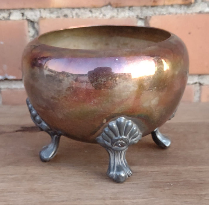 WORN SILVERPLATE WASTE BOWL