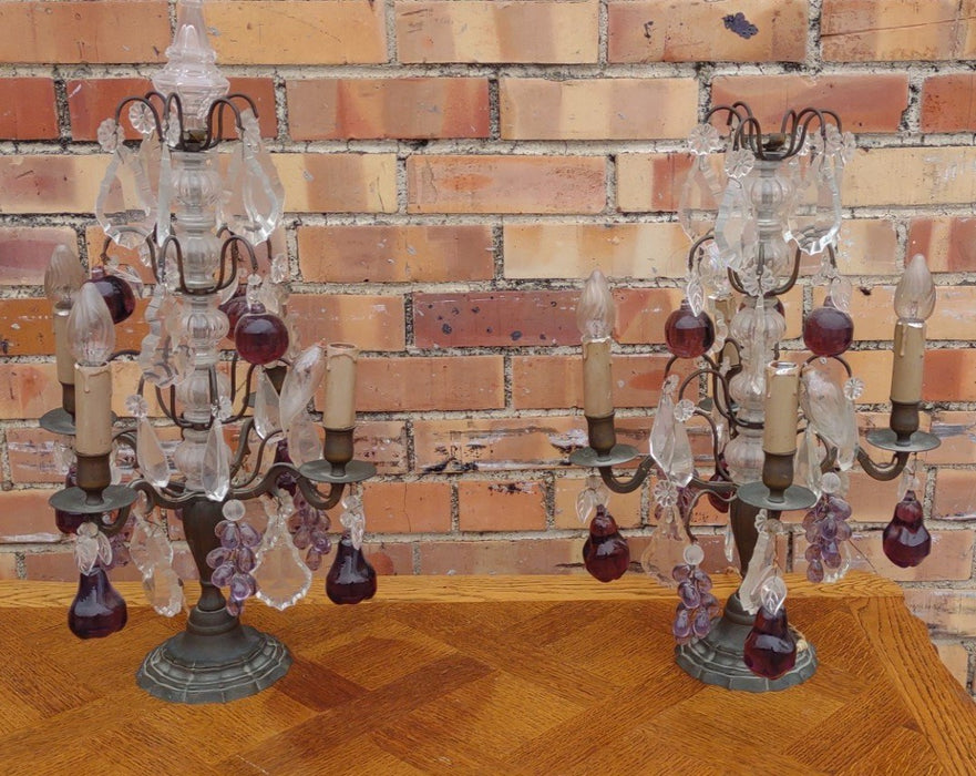 PAIR OF ORNATE GIRANDOLES AS FOUND