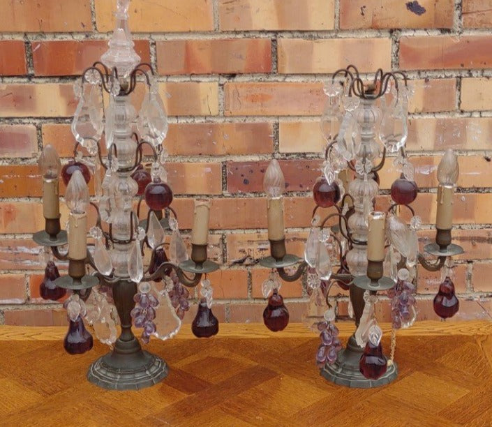 PAIR OF ORNATE GIRANDOLES AS FOUND