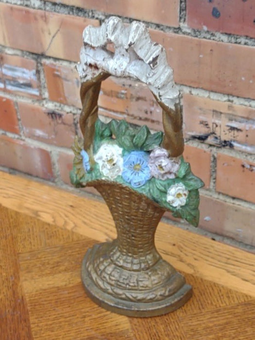 CAST IRON FLOWER BASKET DOOR STOP