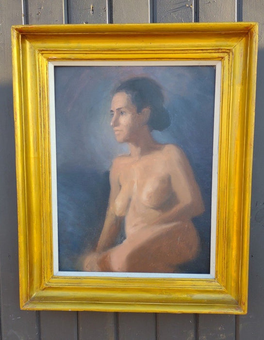 FRAMED OIL PAINTING OF A NUDE WOMAN