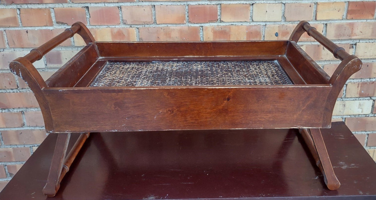 FAUX BAMBOO TRAY WITH FOLDING LEGS