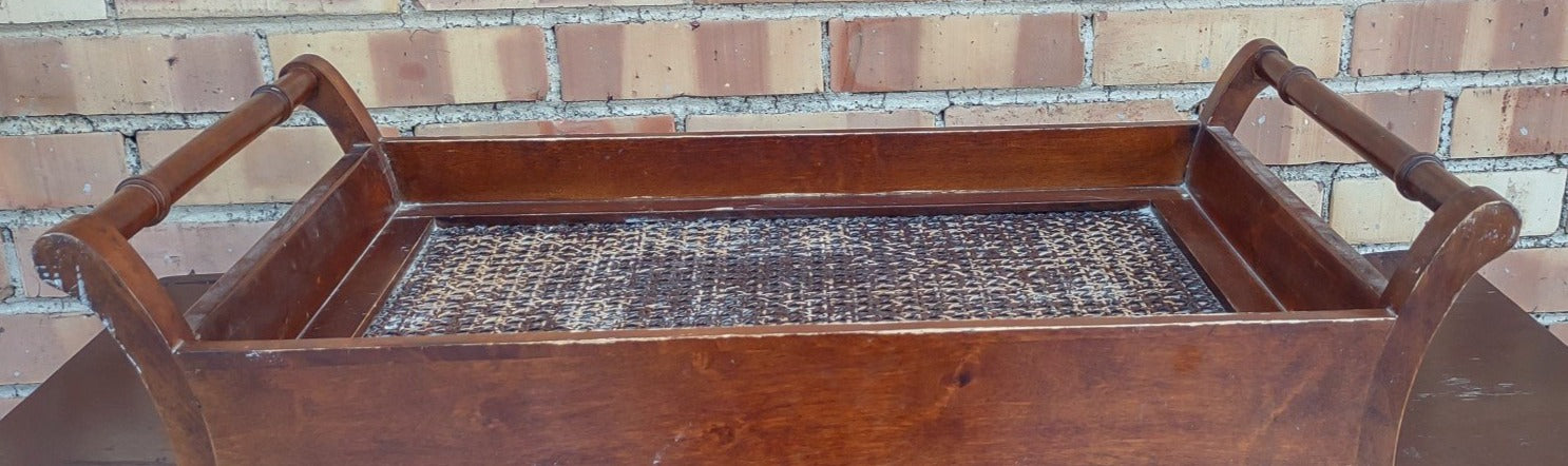 FAUX BAMBOO TRAY WITH FOLDING LEGS