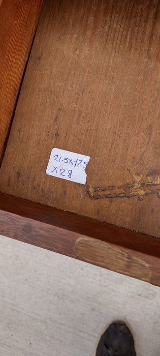 EARLY PEGGED WALNUT STAND/TABLE WITH SINGLE DRAWER AND X STRETCHER