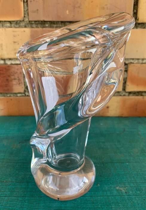 FRENCH HEAVY CLEAR ART GLASS VASE