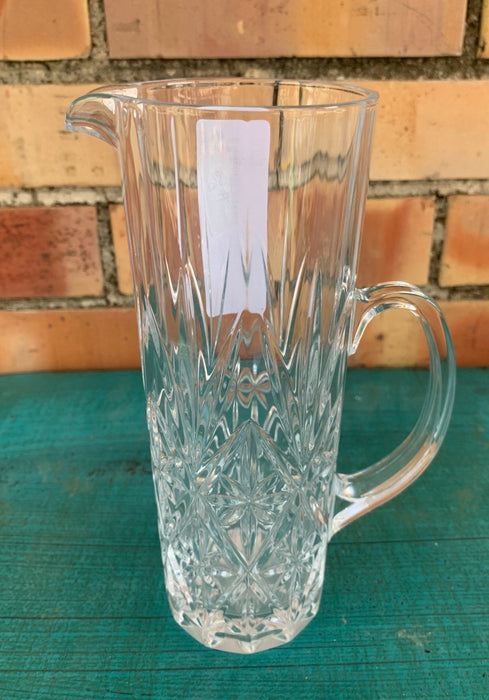 THIN CYLINDER PRESSED GLASS PITCHER