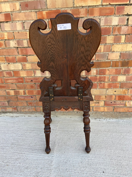 CARVED LION BACK HALL CHAIR