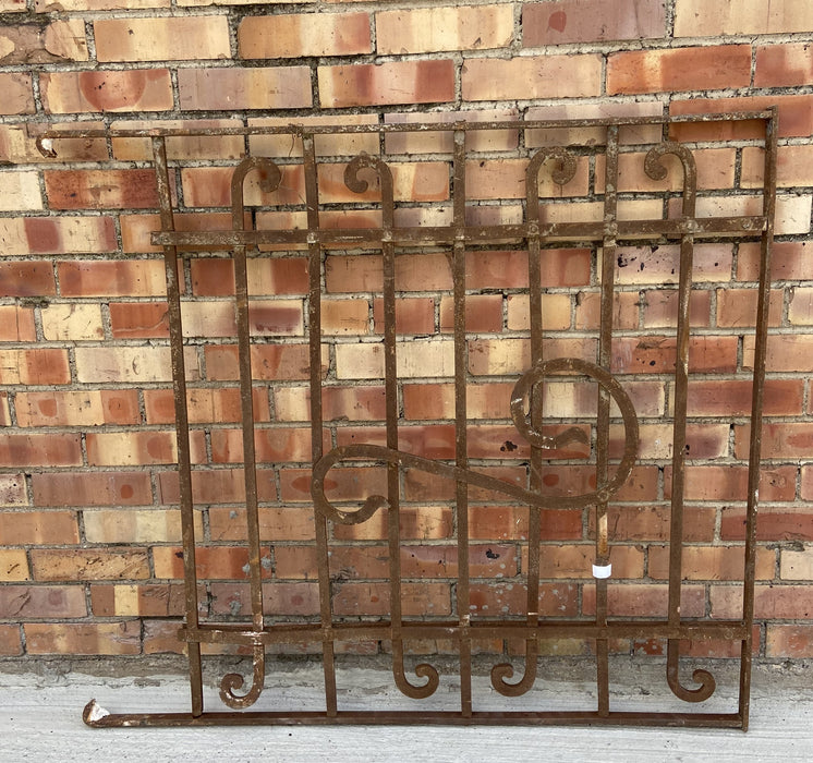 RUSTY PINNED IRON RAIL WITH S SHAPE