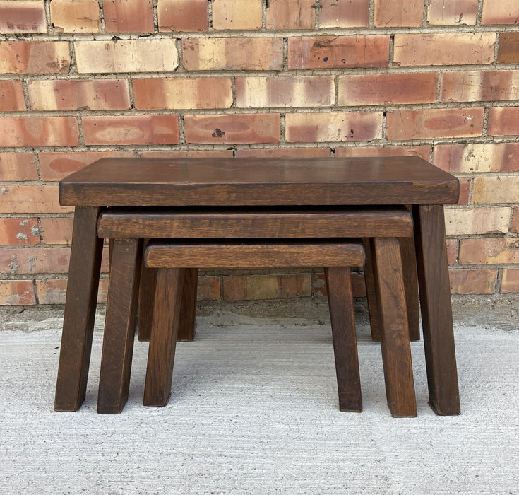 SET OF 3 RUSTIC NESTED TABLES