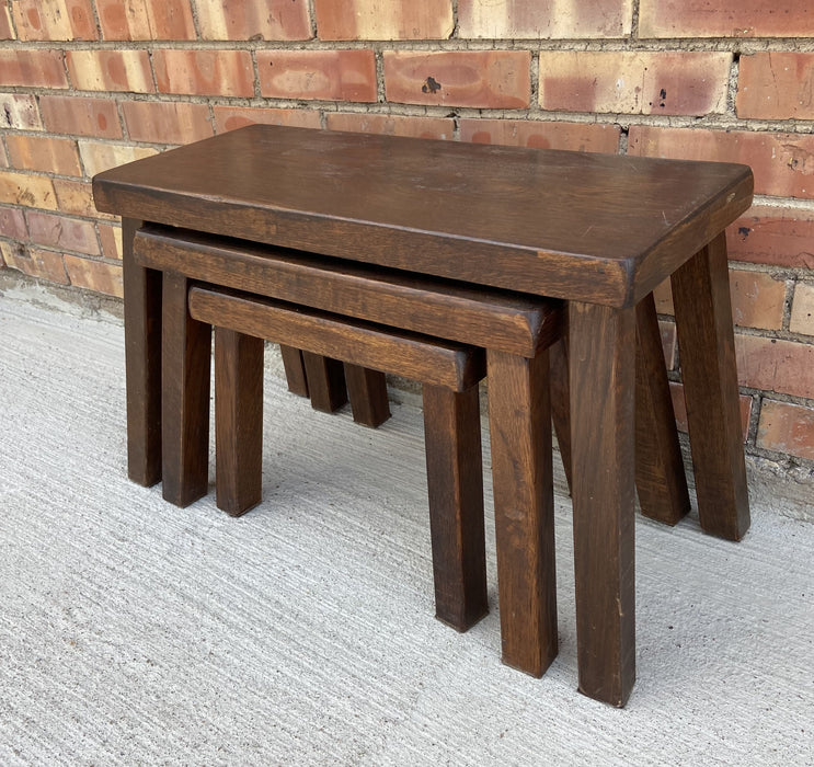 SET OF 3 RUSTIC NESTED TABLES