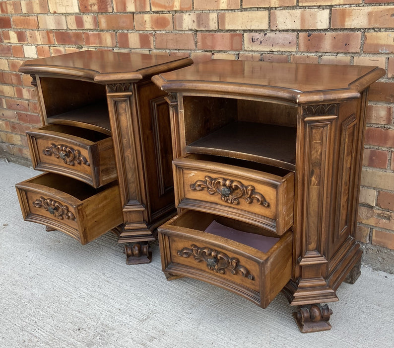 PAIR OF ITALIAN WALNUT SIDE CABINETS