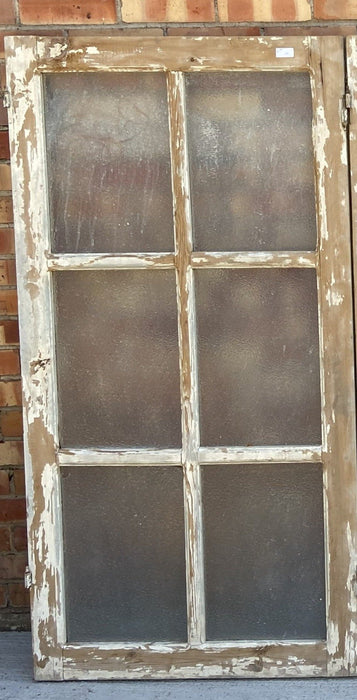 PRIMITIVE WOODEN FRAMED WINDOW-1 OF 3