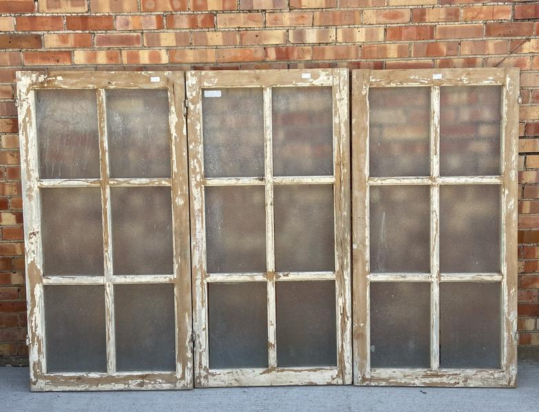 PRIMITIVE WOODEN FRAMED WINDOW-2 OF 3