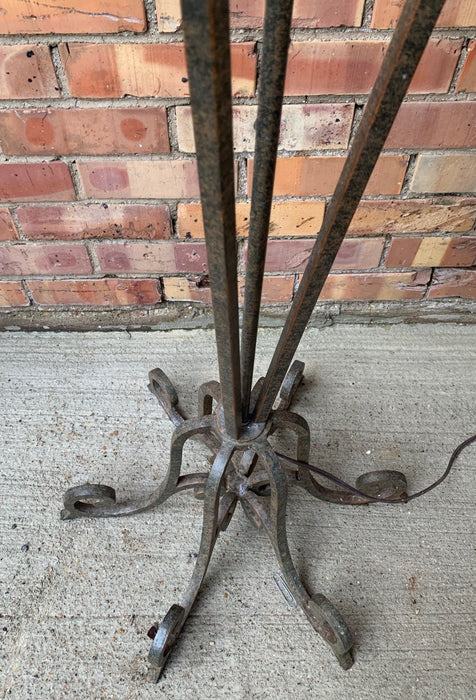 FOUR LIGHT WROUGHT IRON FLOOR LAMP