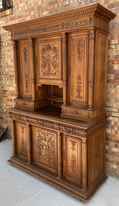 HENRI II TALL CARVED WALNUT BUFFET